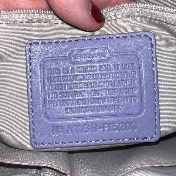 Coach Soho Y2K 1990s Pleated Leather Soufflet Bag Flap Buckle Purple F15203 - Picture 10 of 15